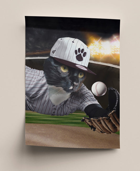 Personligt husdjursporträtt - Baseballspelaren